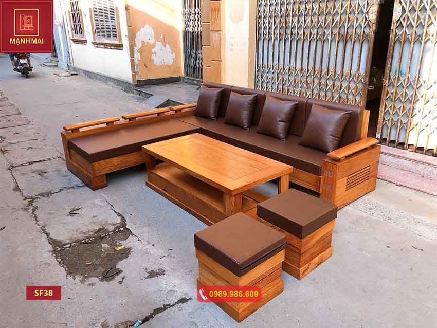 Bộ ghế sofa tay trứng gỗ gõ đỏ SF38 – Nội thất Mạnh Mai