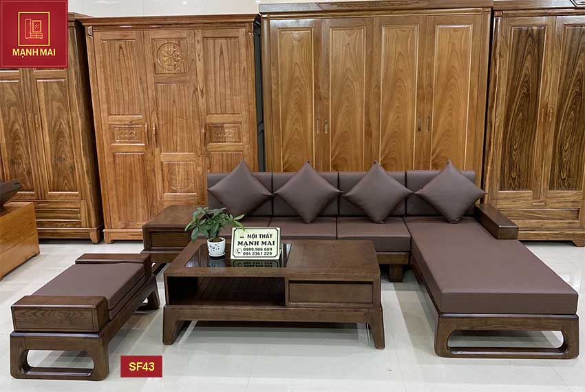 Bộ ghế sofa chân quỳ gỗ sồi Nga SF43